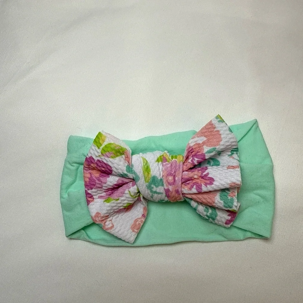 Floral Mint Green Kids Headband